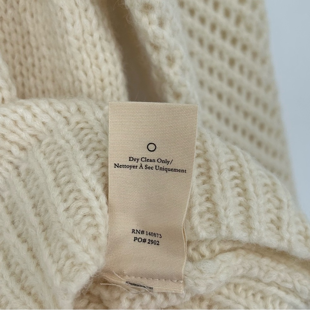 LoveShackFancy Rosie Heritage Pullover Sweater Alpaca Merino Wool Knit XS Snow - Picture 7 of 9